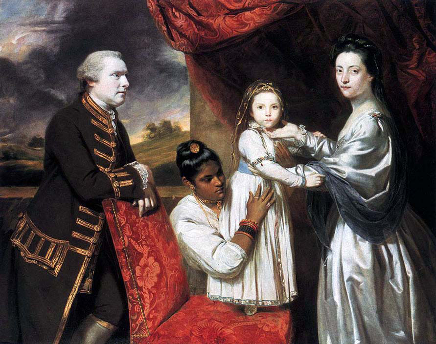 Gorge Clive and Family with Indian Maid